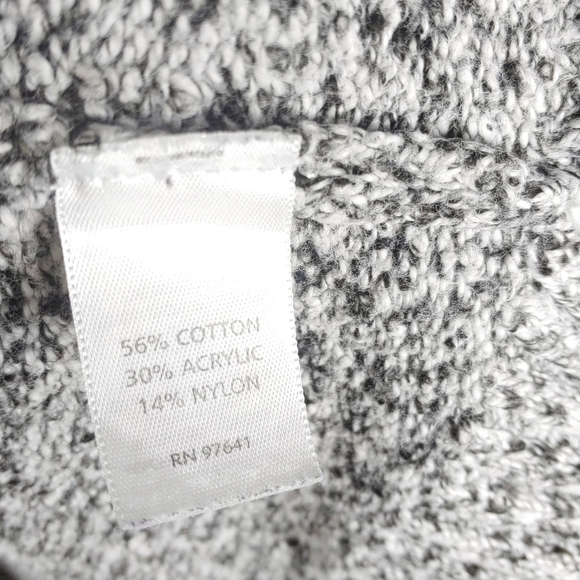 J.Jill Womens S Grey Black Marled 2 Pocket Cotton Blend Tunic Top - Picture 3 of 7